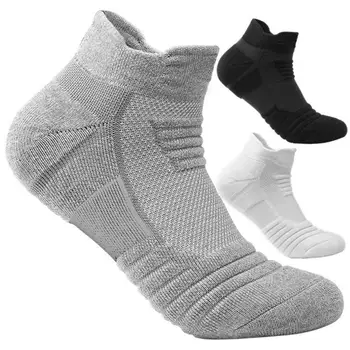 Мужские носки, однотонные утепленные носки для Велоспорта, Бега, Футбола, баскетбола, Спортивные нескользящие утепленные термоноски для мужчин Изображение