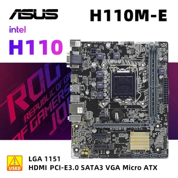 Материнская плата Asus H110M-E с процессором Core i3-6100 LGA 1151 Intel H110 Комплект материнской платы DDR4 32G 2133 МГц PCI-E 3.0 USB3.0 SATA 3 Изображение