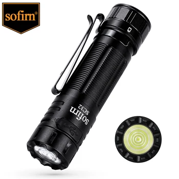 Sofirn SC32 светодиодный фонарик Макс 2000лм USB C Перезаряжаемый мини тактический фонарик карманный EDC фонарь с регулируемой яркостью с задним переключателем Изображение