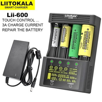 2023 Новое Зарядное устройство LiitoKala Lii-600 для литий-ионных аккумуляторов 3,7 В и NiMH 1,2 В Подходит для 18650 26650 21700 26700 AA AAA Изображение