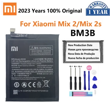 Xiao Mi 100% Оригинальный Аккумулятор BM3B Для Xiaomi Mix 2 2S Mix2S 3400mAh Высокой Емкости Аккумуляторная Батарея Для телефона Batteria Akku Изображение