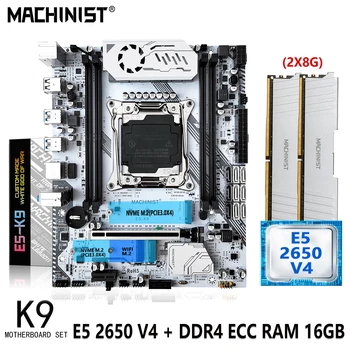 Комплект материнской платы MACHINIST X99 K9 С комплектом процессора Xeon E5 2650 V4 2*8G = 16GB DDR4 ECC RAM Memory LGA 2011-3 Комплект M.2 Nvme M-ATX Изображение