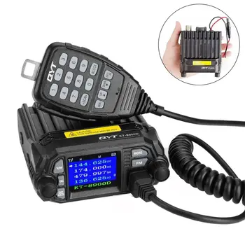 Мини-мобильное радио QYT KT-8900D Мощностью 25 Вт, Двухдиапазонный Четырехъядерный Дисплей, Двухстороннее радио VHF UHF, Мобильный Приемопередатчик, Радиостанция для Автомобилей Изображение