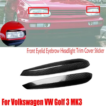 Для Volkswagen VW Golf 3 MK3 1992-1999 1997 1996 Карбоновый Автомобильный Стайлинг Переднее Веко Брови Накладка На Фару Наклейка Изображение