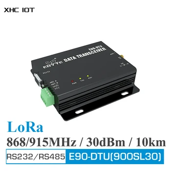 868 МГц 915 МГц Беспроводной приемопередатчик данных LoRa модем RS232 RS485 RF 30dBm 10 км дальнего действия E90-DTU (900SL30) XHCIOT Изображение