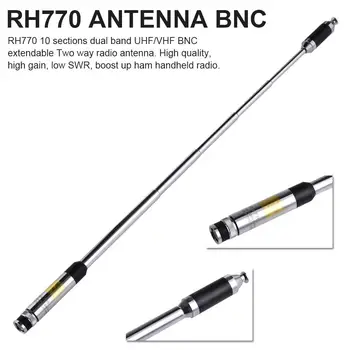 RH770 Антенна BNC Антенна для рации 144/430 МГц 3,0/5,5 дБи 20 Вт Телескопическая антенна HT/сканер Изображение