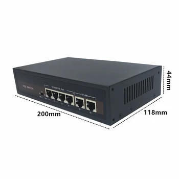 Коммутатор POE 48V Ethernet с портом 5 10/100 Мбит/с IEEE 802.3 af/at Подходит для IP-камеры/беспроводной точки доступа/системы видеонаблюдения Изображение