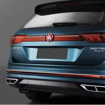 Автомобиль модифицирован Для VW Tiguan 2018 2019 2020 2021 2022 Красный хром Задняя дверь Крышка багажника Отделка отражающий свет заднего фонаря Изображение