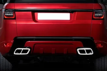 2 шт. Блестящая Серебристая Хромированная накладка на выхлопную трубу из нержавеющей стали для Range Rover Sport 2018 2019 Автомобильные аксессуары AMG Изображение