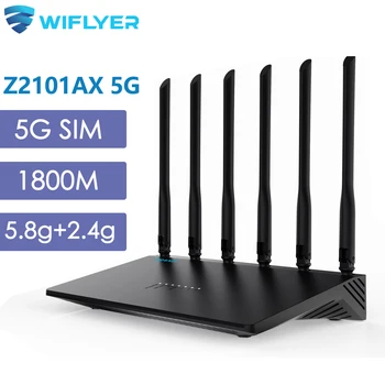 Wiflyer Openwrt 5G Маршрутизатор WiFi6 SIM-карта 1800 Мбит/с 128 Мб Флэш-памяти 256 МБ Оперативной памяти для 128 устройств с сеткой 5,8 ГГц WiFi MI-MIMO Антенна Изображение