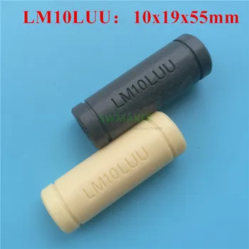 1шт LM10LUU Твердый полимерный пластик серый Удлиненный подшипник Линейная Подшипниковая втулка ID 10 мм для Prusa 3D принтер Станок с ЧПУ Изображение