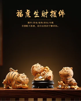 Керамический чай-талисман Зодиака год Тигра, чай для домашних животных, игровые украшения fortune tiger, креативные украшения для дома, гостиной, рабочего стола Изображение