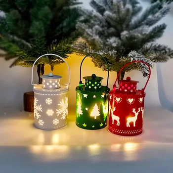 Рождественские свечи, светодиодные маленькие фонари для переноски, Ветряные фонари, Электронная свеча на Рождество, Свадьбу, День Рождения Изображение