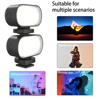 Ультра Мини Перезаряжаемый светодиодный светильник для видеосъемки, Регулируемый светильник для видеоблога для Селфи в прямом эфире YouTube, светильник для зарядки Type-C, светильник для фотосъемки Изображение