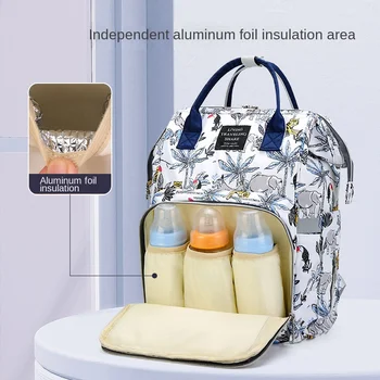 Сумки для подгузников, сумки для мам, рюкзак для мам, сумки для подгузников большой емкости, многофункциональные сумки для беременных с карманом для соски Изображение