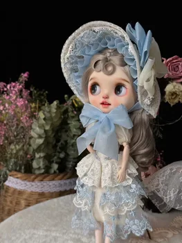 Одежда для куклы Дюла, платье, юбка с вышивкой из органзы, шляпа-понет Blythe ob24 ob22 Изображение