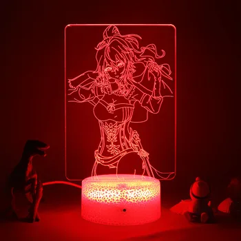 3d Ночник Игровой Genshin Красочный светодиодный светильник Genshin Impact Albedo Manga для декора комнаты, подарок детям на День рождения Изображение