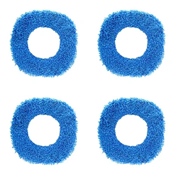 4X Одноразовая Швабра, Моющиеся Прочные Сменные Прокладки из Микрофибры, Тряпка для уборки пыли, Для сухого И влажного Пылесоса, Синий Изображение