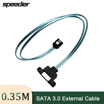 35 см Кабель-удлинитель для передачи данных с жесткого диска SATA 3,0 От Мужчины к Женщине Адаптер SATA3 6 Гбит/с с Отверстиями для Винтов Для Крепления на панели 0,35 м Изображение