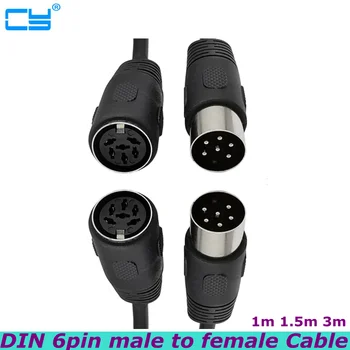 Высококачественный Аудио- и видеокабель DIN 6pin Male-Female S-Terminal Midi 6pin для аудиомикрофона Гитарный кабель 3 м 1 м 1,5 м Изображение