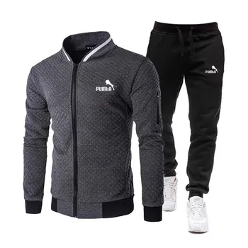 бренд 2023, весенне-осенний модный свитер на молнии, повседневная спортивная одежда, мужской костюм + брюки, костюм Изображение