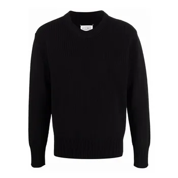 Вязаный свитер Margiela Style 21aw из шерсти с круглым вырезом для мужчин и женщин, повседневный пуловер, новое поступление Изображение