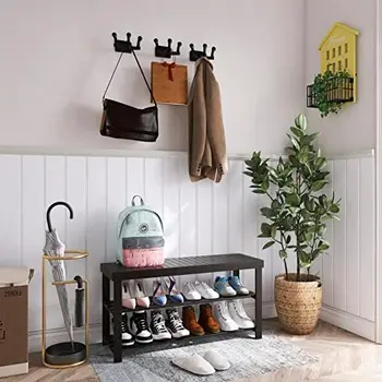 Подставка для обуви, 3-уровневый Органайзер для обуви, Полка для хранения в прихожей, Ванной комнате, Гостиной (белый) Изображение