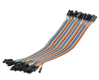 40шт Dupont line Wire Цветной Соединительный Кабель 2,54 мм 1P-1P Женский к Женскому Для Arduino Цветной Макетный кабель Jump Wire Перемычка Изображение