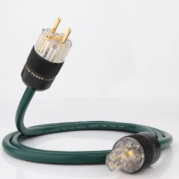Высокопроизводительный кабель питания HiFi D506 US Шнур питания с позолоченной вилкой US/EU Сетевой шнур для hifi AMP CD Сетевой кабель питания Изображение