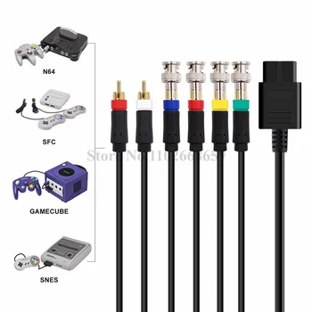 10 шт. RGB/RGBS RCA Кабель Для NGC/N64/SFC/Цветной компонентный кабель монитора Аксессуары для игровых консолей Изображение