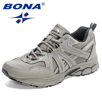 BONA 2023 Новые дизайнерские Дышащие кроссовки для бега Мужские кроссовки для бега Дышащие брендовые кроссовки Мужская спортивная обувь для тренировок Изображение