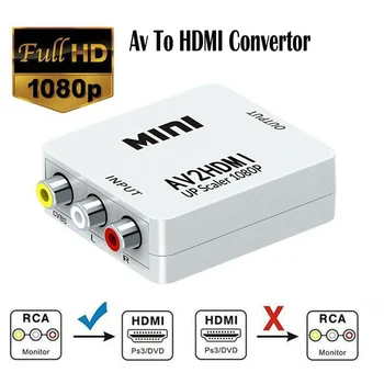 Конвертер RCA в HDMI Адаптер AV 1080P Для ТВ Аудио Видео Композитный CVBS AV2HDMI Компьютер Ноутбук Проектор ТВ PS3 Изображение