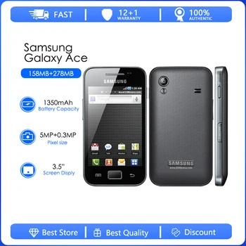 Samsung Galaxy Ace S5830 Восстановленный-Разблокированный Разблокированный Мобильный Телефон 3,5-дюймовый Экран 5-мегапиксельная Камера Аккумулятор 1350 мАч Мобильный телефон Изображение