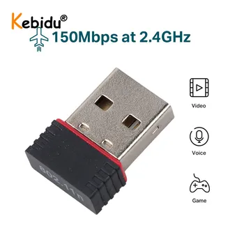 Kebidu 150 Мбит/с Внешняя сетевая карта USB Wifi Адаптер USB Беспроводной Приемник Ключ Wi-Fi RTL8188 Для Портативных ПК Win 7 8 Изображение