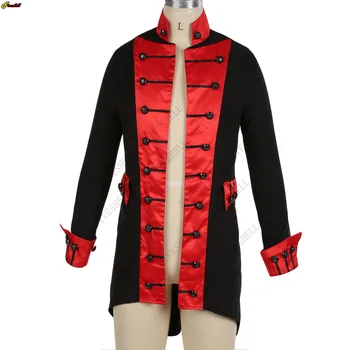 Средневековый мужской бархатный жакет в стиле панк большого размера с отделкой в стиле стимпанк, пальто с длинным рукавом, тренч на Хэллоуин, зимние пальто Изображение