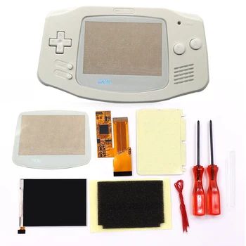 Яркость V2, ЖК-дисплей с IPS подсветкой, мод для Game Boy Advance GBA и предварительно вырезанный чистый белый корпус Изображение