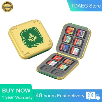 Новая Золотисто-Зеленая Кассетная коробка с 12 Карточками, Совместимая С Игровыми картами Nintendo Switch, коробка для игровых карт Switch Изображение