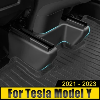 Для Tesla Model Y ModelY 2021 2022 2023 ABS Защита Угла Под Сиденьем Передних Направляющих заднего сиденья Крышка Противоударный Декор Чехол В виде Ракушки Изображение