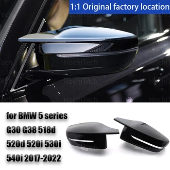 Черное Боковое Крыло Модифицированные Крышки Зеркала заднего вида для BMW 5 Серии G30 G38 518d 520d 520i 530i 540i 2017-2022 M4 Style LHD RHD Изображение