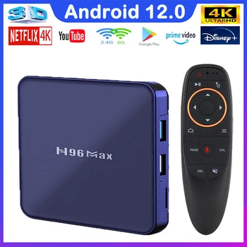 RK3318 H96 Max V12 TV BOX Android12 Умный Голосовой помощник Wifi 2,4 G и 5,8 G HD 4K Youtube Google Play Медиаплеер Быстрая телеприставка Изображение