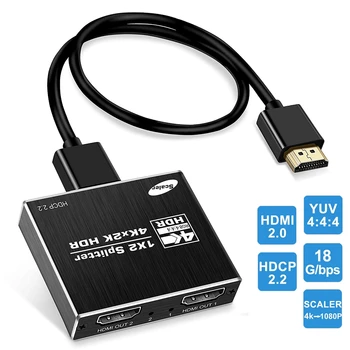 Navceker HDMI Разветвитель 1x2 1080P 4K HDMI Разветвитель 1 в 2 выхода 2 Порта HDMI Усилитель HDMI Кабельный Разветвитель 2,0 Для HDTV PS4 PS5 Xbox Изображение
