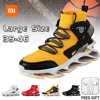 Баскетбольная обувь Xiaomi Youpin для мужчин, демисезонный сетчатый дышащий нескользящий EVA Мягкая повседневная обувь, Кроссовки Большого размера 39-46 Изображение