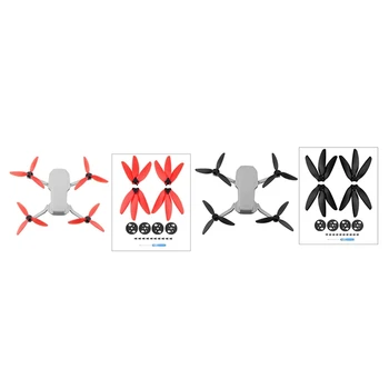 2 Комплекта Трехлопастных Пропеллеров Для DJI Mavic Mini/Mini 2, Реквизит для Дрона, Лопастные Вентиляторы для DJI Mini 2, красный и черный Изображение
