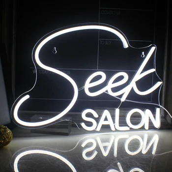 Ineonlife Seek салон неоновая вывеска со светодиодной подсветкой, буквы для спальни, USB игровая комната, бар, вечеринка, домашний аркадный магазин, художественное украшение стен Изображение