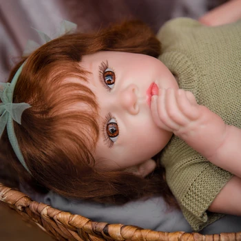 Оптовая продажа 27-дюймовых 3D-окрашенных кукол-реборнов с кожей, настоящая сенсорная тихая кукла Bebe, игрушки для детей, подарок на день рождения Изображение
