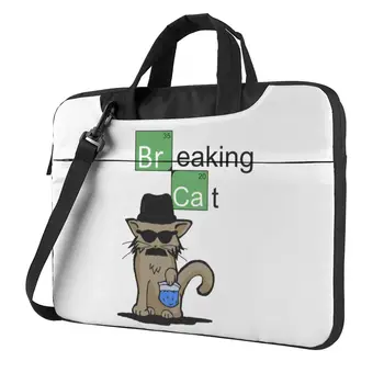 Breaking Cat Bad Сумка для ноутбука, Милые животные С солнцезащитными очками, Кавайная Деловая сумка для компьютера с ручкой, Водонепроницаемая сумка для ноутбука Изображение