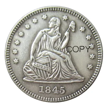 Монета-копия Liberty Quater Dollar с Серебряным Покрытием 1845 Долларов США Изображение