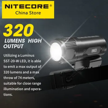 Фонарь для тактического шлема NITECORE HM01 + батарея CR123, налобный фонарь 320 Люмен для дуговых направляющих, 3D система поворота на 360 ° Изображение