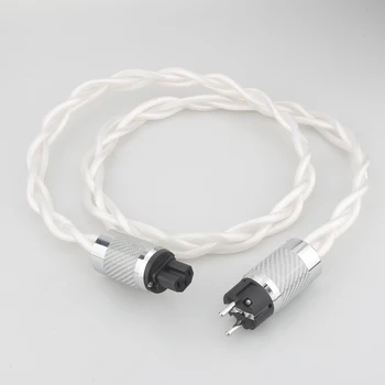 5N OCC одиночный аудиофильский аудиоусилитель переменного тока США и ЕС, ЦАП, фильтр Hi-FI, серебряный кабель питания, штекер из углеродного волокна с родиевым покрытием Изображение
