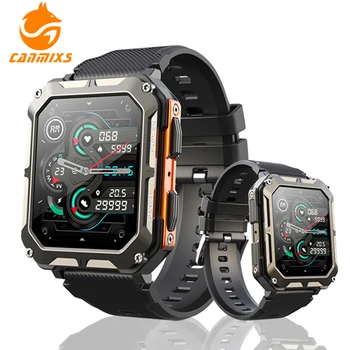 CanMixs Смарт-часы IP68 Водонепроницаемые Женские умные часы для мужчин Калькулятор Bluetooth Вызов Спортивные часы Android iOS Фитнес-трекер Изображение